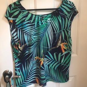 Express tropical print open-back tank